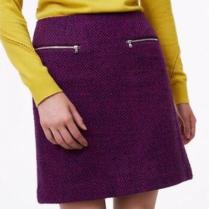 LOFT tweed zip pocket skirt